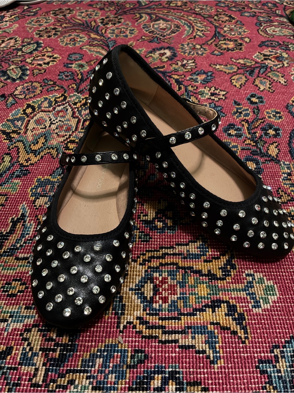 House of Harlow 1960 Black Studded Mary Jane Flats